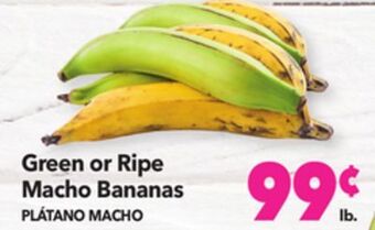 Vallarta Supermarkets Green or ripe macho bananas/plátano macho offer