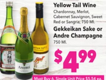 Vallarta Supermarkets Yellow tail wine offer