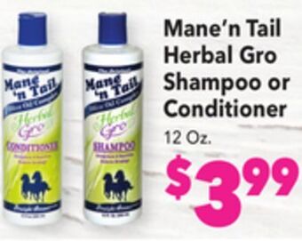 Vallarta Supermarkets Mane'n tail herbal gro shampoo or conditioner offer