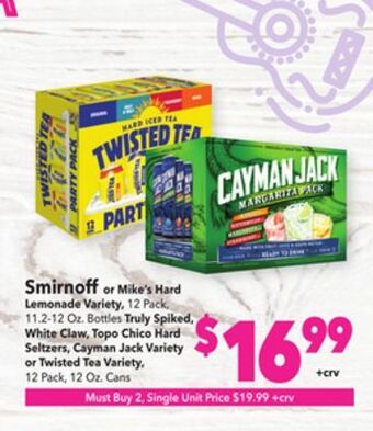 Vallarta Supermarkets Smirnoff or mike's hard lemonade variety offer