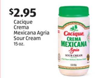 Aldi Cacique crema mexicana agria sour cream offer