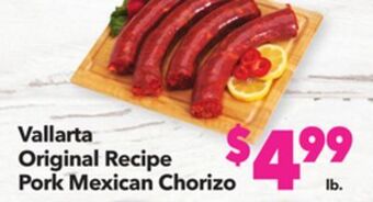 Vallarta Supermarkets Vallarta original recipe pork mexican chorizo offer