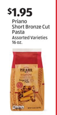 Aldi Priano short bronze cut pasta offer