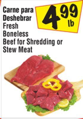 El Super Fresh boneless beef for shredding or stew meat offer