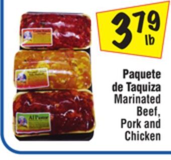 El Super Marinated beef, pork and chicken offer