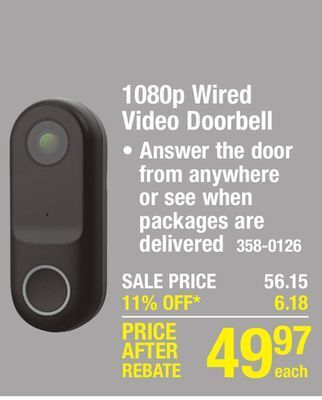 Menards Feit electric 1080p hd wi-fi video doorbell offer