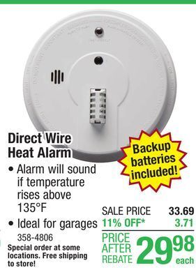 Menards Kidde direct wire heat alarm offer