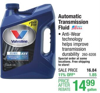 Menards Valvoline dex/merc automatic transmission fluid - 1 gallon offer