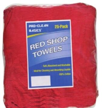 Menards Pro clean basics red shop towels - 25 pack offer