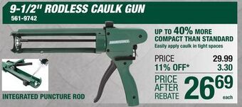 Menards Masterforce pro 9.5 rodless caulk gun offer