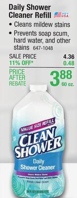 Menards Clean shower fresh clean daily shower cleaner refill - 60 oz offer