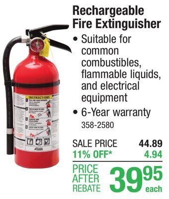 Menards Kidde pro 210 rechargeable fire extinguisher offer