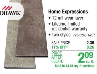 Menards Mohawk home expressions cool gray 5.84 x 35.86 floating luxury vinyl plank flooring (14.51 sq.ft/ctn) offer