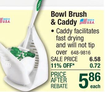 Menards Libman designer toilet bowl brush & caddy offer