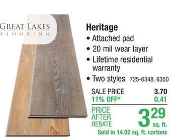 Menards Great lakes heritage series vintage pine 7 x 48 x 6mm floating luxury vinyl plank flooring (14.02 sq.ft/ctn) offer