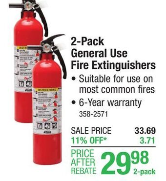 Menards Kidde general-use 1-a : 10-b : c fire extinguisher - 2 pack offer