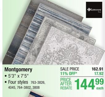 Menards Korhani home montgomery careston dark grey/taupe 5'3 x 7'5 area rug offer