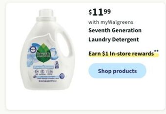 Walgreens Seventh generation laundry detergent offer