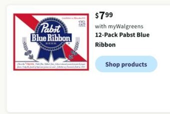 Walgreens 12-pack pabst blue ribbon offer