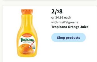 Walgreens Tropicana orange juice offer