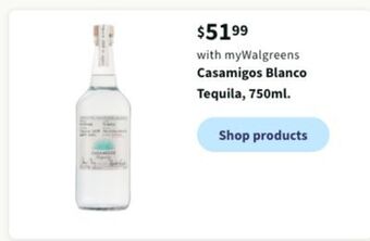 Walgreens Casamigos blanco tequila, 750ml offer
