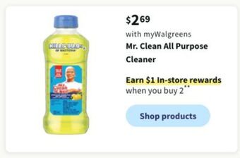 Walgreens Mr. clean all purpose cleaner offer