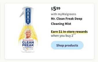 Walgreens Mr. clean freak deep cleaning mist offer