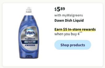 Walgreens Dawn dish liquid offer