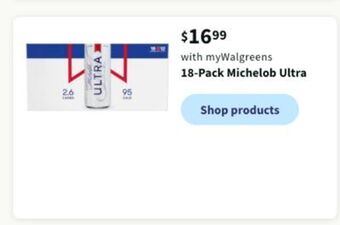 Walgreens 18-pack michelob ultra offer