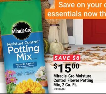 Ace Hardware Miracle-gro moisture control flower potting mix, 2 cu. ft offer