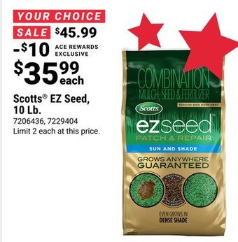 Ace Hardware Scotts ez seed, 10 lb offer