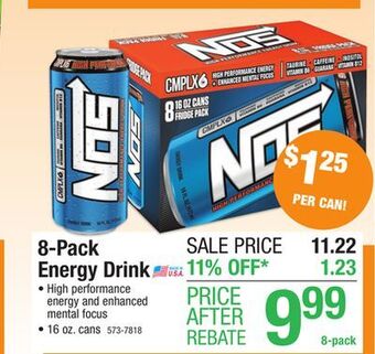 Menards Nos high performance energy drink - 8 count offer
