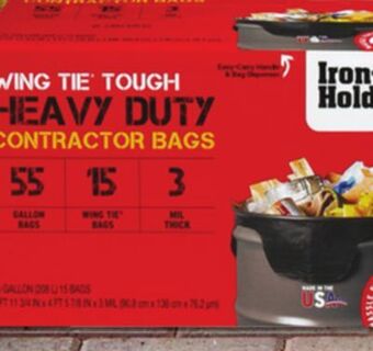 Ace Hardware Iron-hold heavy duty contractor trash bags offer