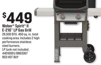 Ace Hardware Weber spirit ii e-210 lp gas grill offer