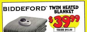 Ollie's Biddeford twin heated blanket offer