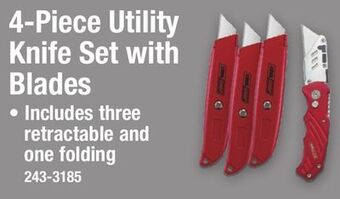 Menards Tool shop retractable & folding knife set - 4 piece offer