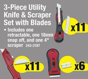 Menards Tool shop utility knife & scraper set - 3 piece offer