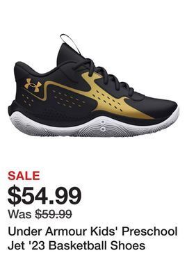 Dick's Sporting Goods Under armour kids' preschool jet '23 basketball shoes offer