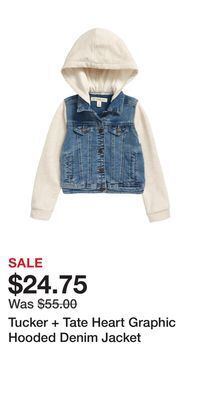 Nordstrom Tucker + tate heart graphic hooded denim jacket offer