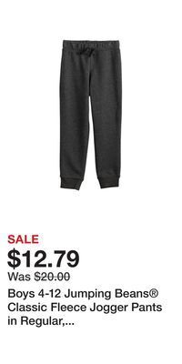 Kohl's Boys 4-12 jumping beans classic fleece jogger pants in regular, slim, & husky offer
