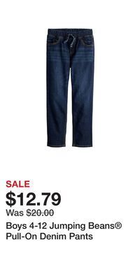 Kohl's Boys 4-12 jumping beans pull-on denim pants offer