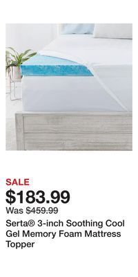 Kohl's Serta 3-inch soothing cool gel memory foam mattress topper offer