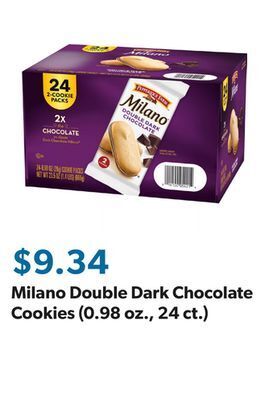 Sam's Club Milano double dark chocolate cookies (0.98 oz., 24 ct.) offer