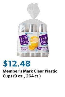 Sam's Club Member's mark clear plastic cups (9 oz., 264 ct.) offer