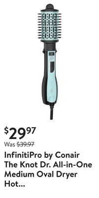 Walmart Infinitipro by conair the knot dr. all-in-one medium oval dryer hot air brush bc117 offer