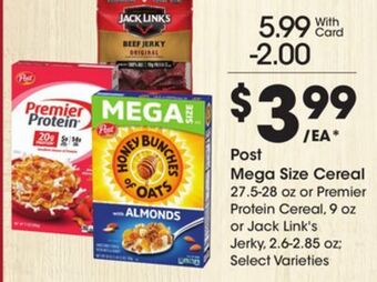 Kroger Post mega size cereal offer