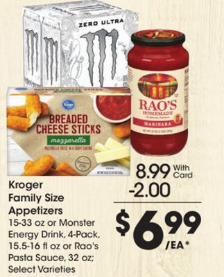 Kroger Kroger family size appetizers offer