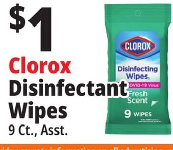 Ocean State Job Lot Clorox disinfectant wipes offer
