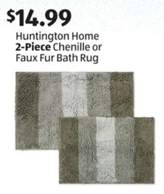 Aldi Huntington Home 2-Piece Chenille or Faux Fur Bath Rug offer