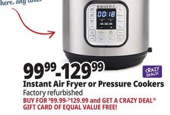 Ocean State Job Lot Instant air fryer or pressure cookers offer